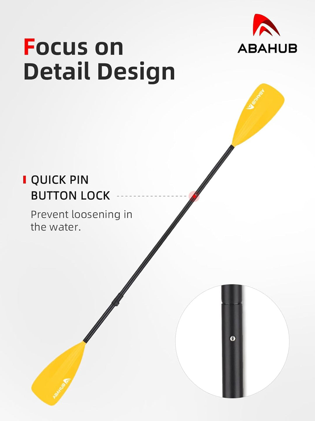 Abahub 2 in 1 Sup Kajak Paddel Aluminium Einstellbares Stand Up Paddle für Paddleboard, Aluminiumleg