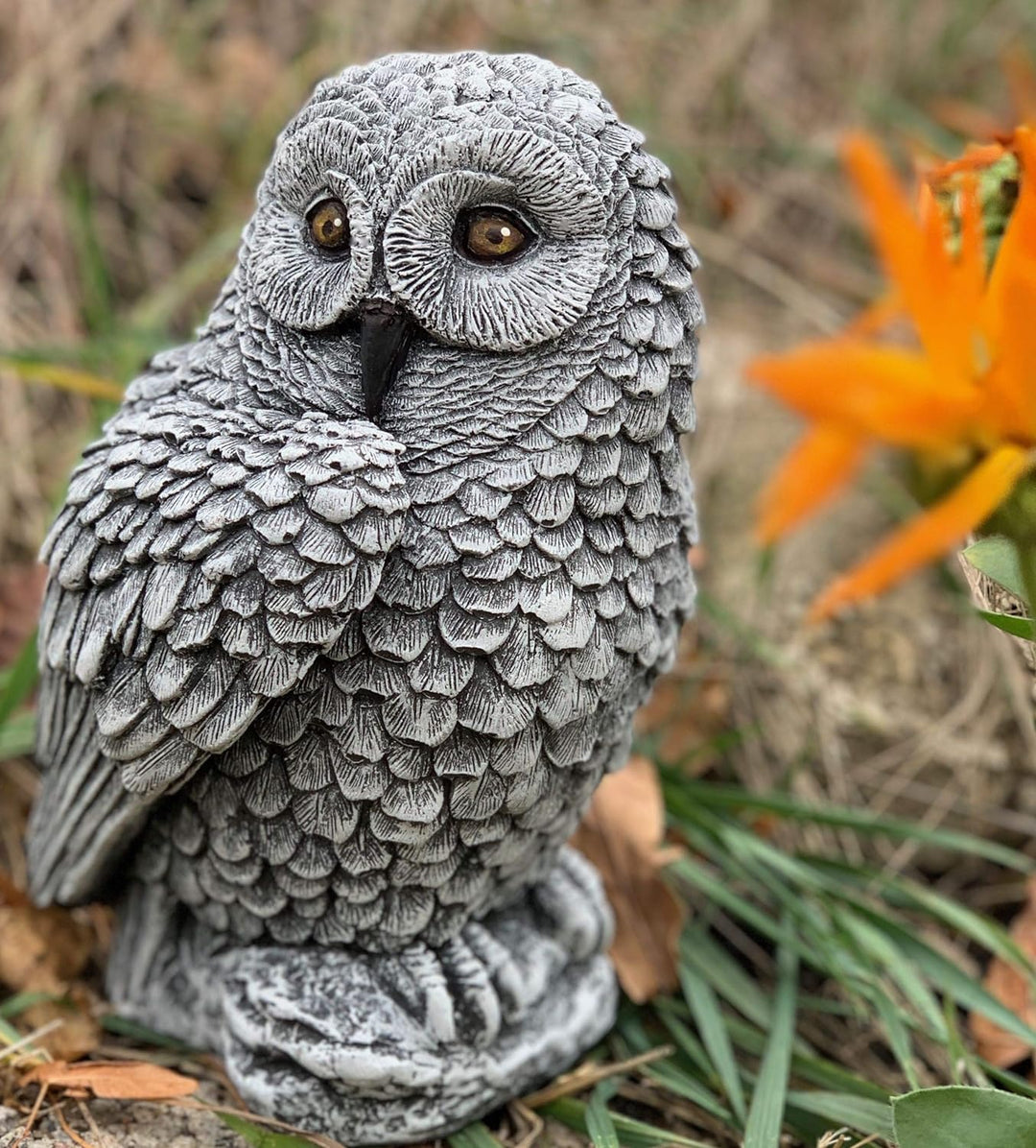 Stone and Style Steinfigur Uhu Kauz Steinguss frostfest wetterfest Gartenfigur