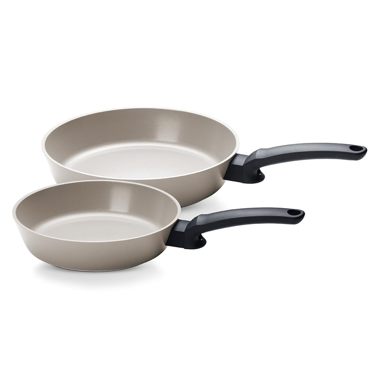 Fissler Ceratal® Evo Comfort Pfannen-Set 2-teilig (24 + 28 cm, Warmgrau) – Made in Germany, Keramikp