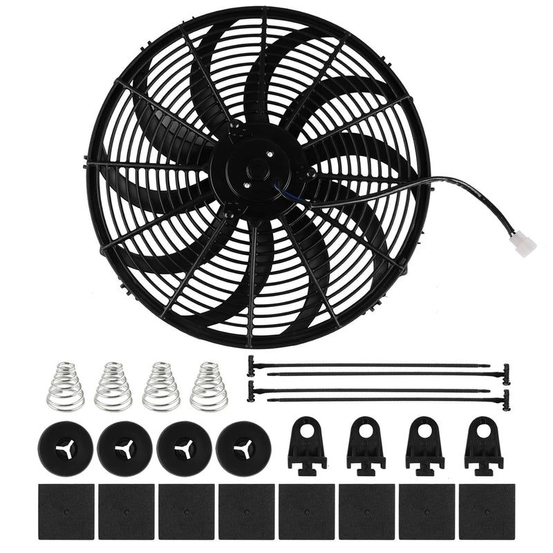 DOCAS 16 Zoll 12V 120W Universal Auto Kühlerlüfter Kühlgebläse, Auto Elektrischer Lüfter Motorlüfter