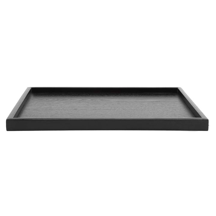 Raguso Rechteckform Tablett Schwarz Massivholz Tee Tablett Kaffee Snack Essen Mahlzeiten Mehrzweck-S