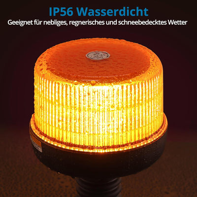 AUTOUTLET 2PCS Amber Rundumleuchte, 12 LEDs Warnleuchten 12-24V mit E9 Mark, IP56 Wasserdicht und 3