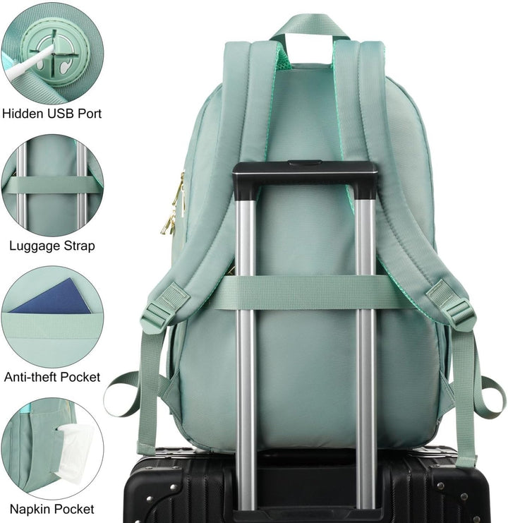 Rucksack Schule Mädchen Rucksack Damen,Schultasche Frauen Schulranzen 15.6 Zoll für Universität Stud