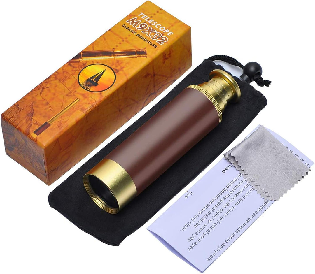 Lychee HD Premium 9 x 32 Push-Pull Monokular Fernrohr Teleskop Fernglas für Camping, Vogelbeobachtun