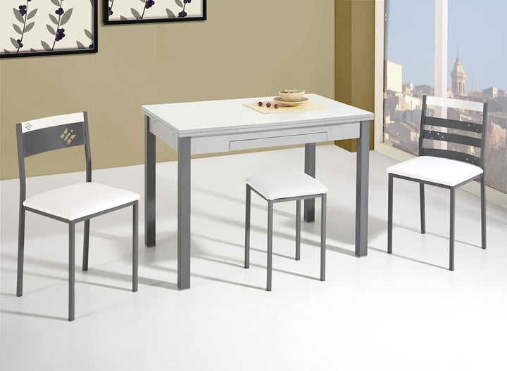 ASTIMESA Zwei Hocker für die Küche, quadratisch, Kunstleder, Schwarz, Schwarz