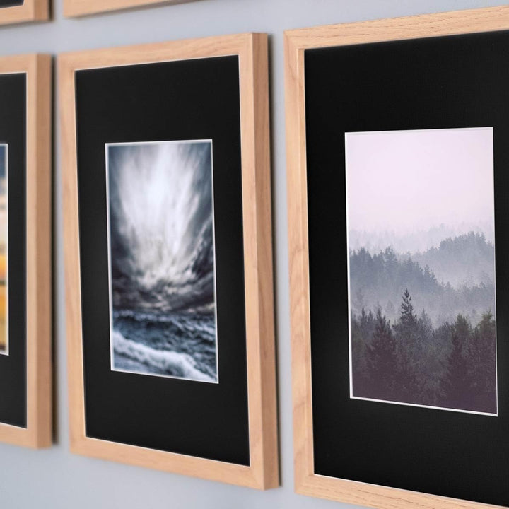 PHOTOLINI Passepartout 40x50 aussen für 30x40 innen, säurefrei 1,5 mm Passepartout Karton Schwarz, a