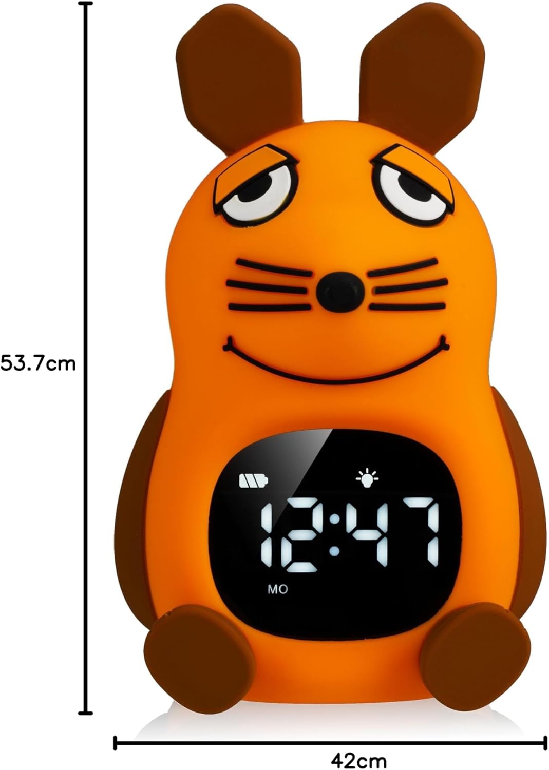 Bresser DieMaus Kinderwecker mit Nachtlicht, sanftes Aufwachen, 3-stufiges Licht, Touch-Steuerung, U