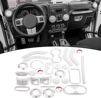 Autoinnenausstattung Zubehör Trim Kit 28 Stück für Jeep Wrangler JK JKU 2 Türer 4 Türer 2011-2018 In