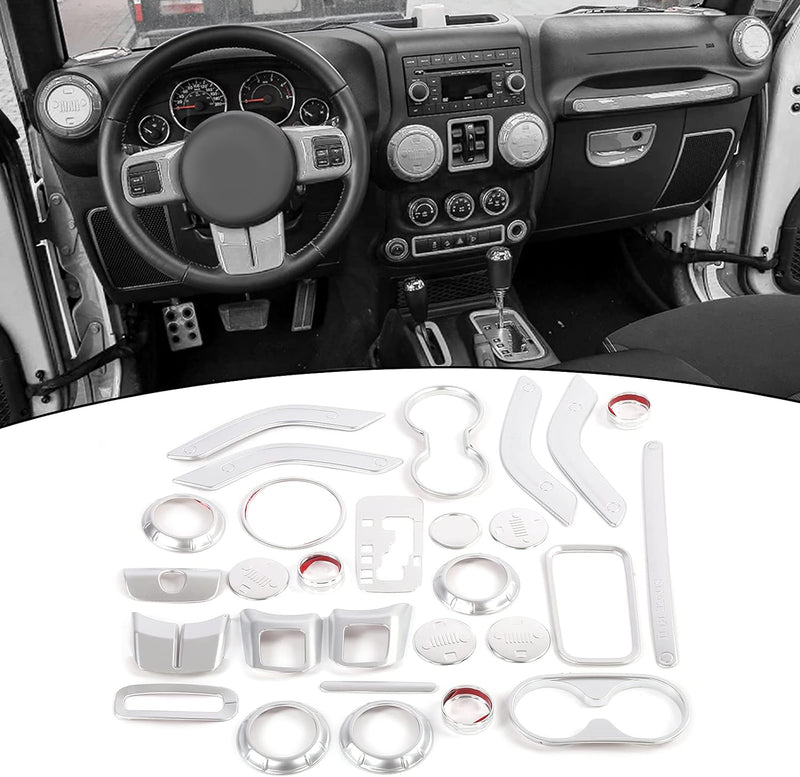 Autoinnenausstattung Zubehör Trim Kit 28 Stück für Jeep Wrangler JK JKU 2 Türer 4 Türer 2011-2018 In