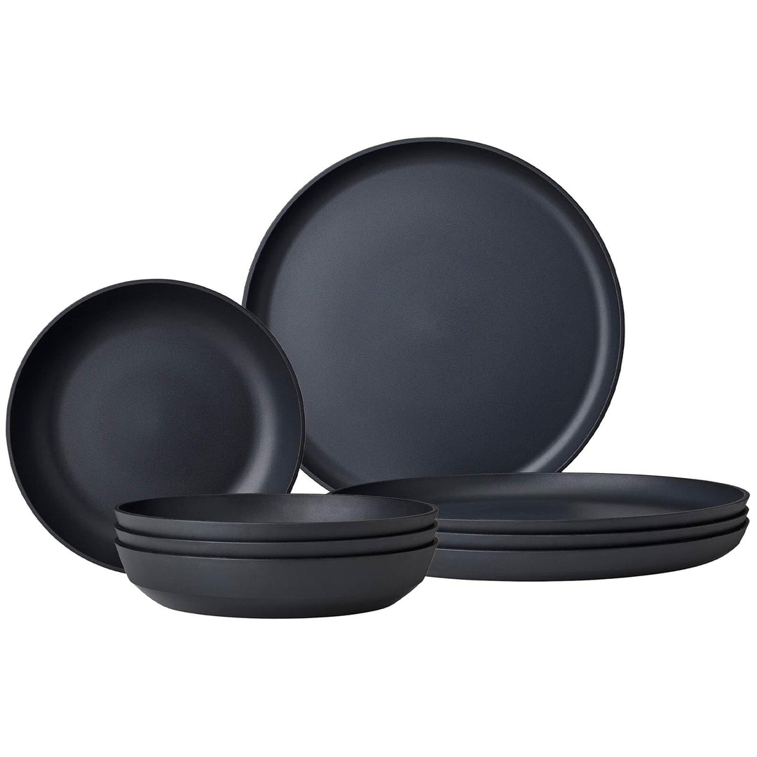 Mepal Tafel-Set 8-teilig Silueta Speiseteller (26 cm) und Suppenteller (21 cm) Outdoor-Geschirr für