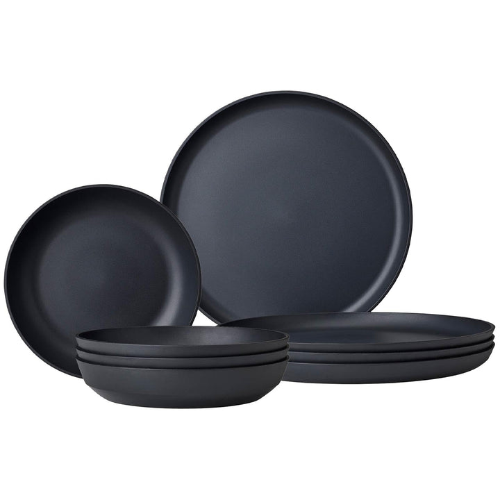 Mepal Tafel-Set 8-teilig Silueta Speiseteller (26 cm) und Suppenteller (21 cm) Outdoor-Geschirr für