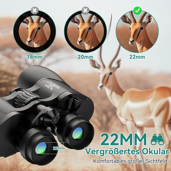 MLight 10-30x50 Zoom-Fernglas für Erwachsene, leistungsstarkes Fernglas für Vogelbeobachtung, Jagd,