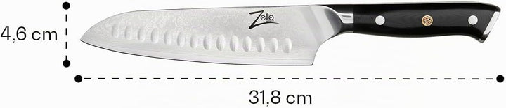 Zelite® Santoku messer, scharfe Küchenklingen 17,8 cm, japanisches Profimesser für Zuhause und Gastr