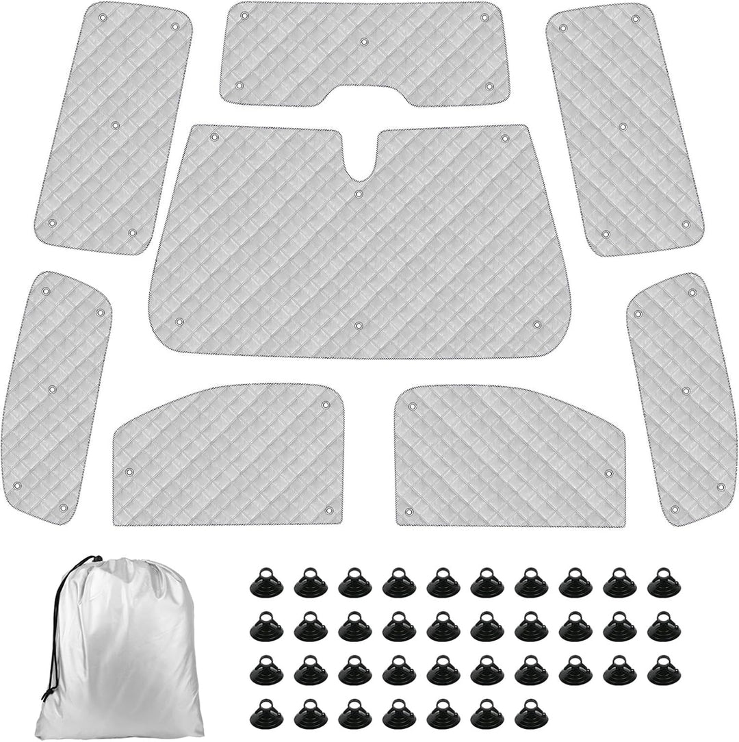 Thermomatte Fahrerhaus Innen Kompatibel mit 2017-2026 Citroen Dispatch, 8PCS LWB Faltbare Sonnenschu
