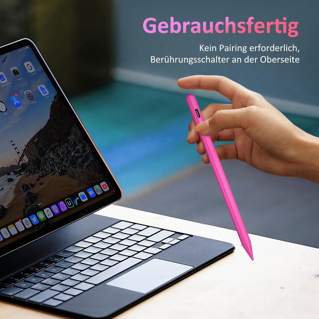 Stylus Stift für Apple iPad 2018-2025, Pencil für iPad A16/10./9/8/7/6, Pro M5/M4/13/12,9/11'', Mini