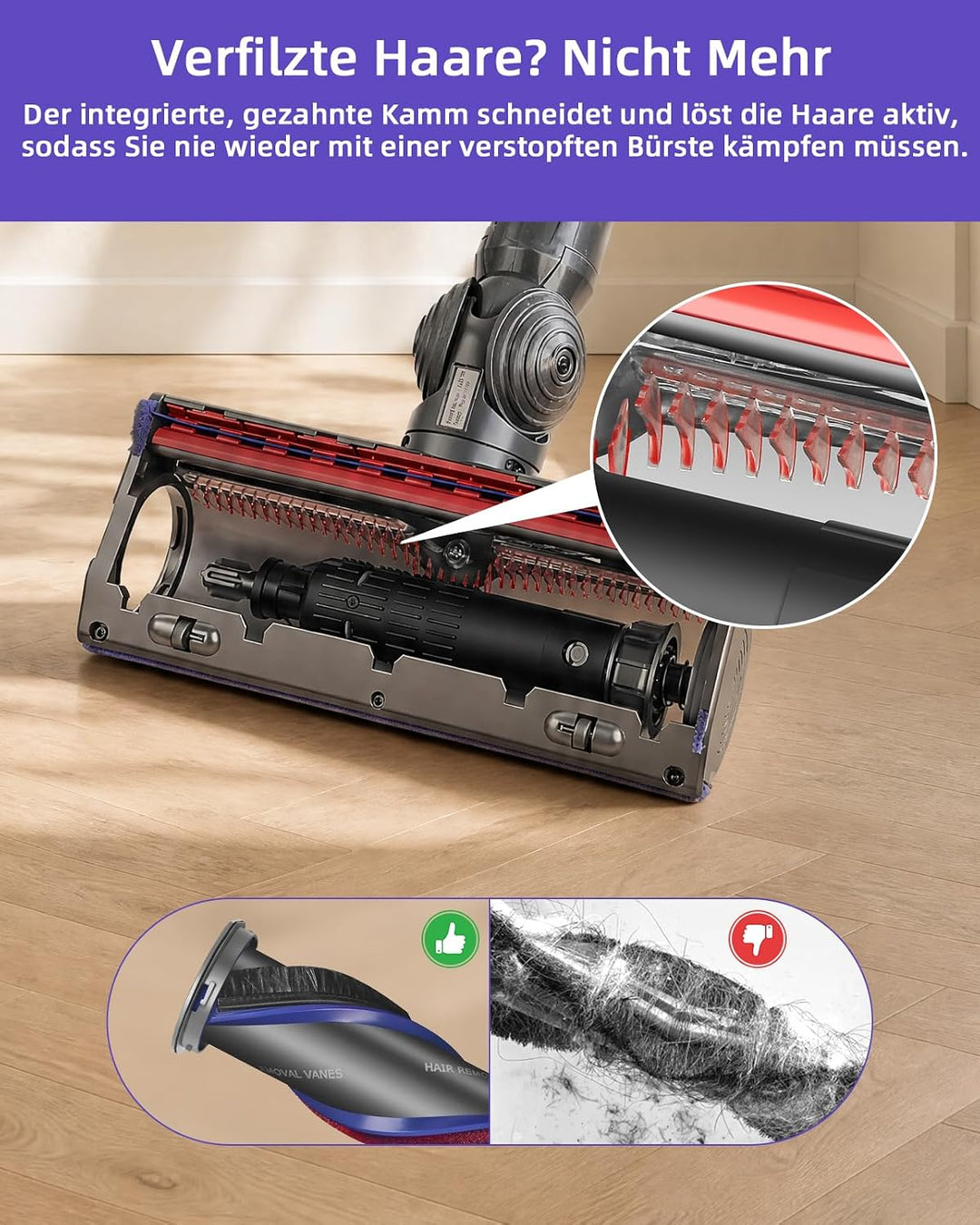 V11 V15 SV22 SV28 Bodendüse Bürste Kompatibel mit Dyson V7, V8, V10, V11, V15 Staubsauger Geeignet f