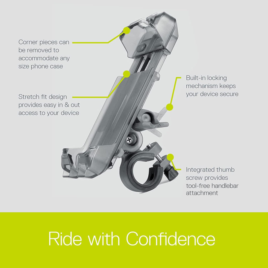 DELTA Smartphone-Halterung für das Fahrrad, für iPhone, Android, Samsung, HTC, wasserdicht grau, gra