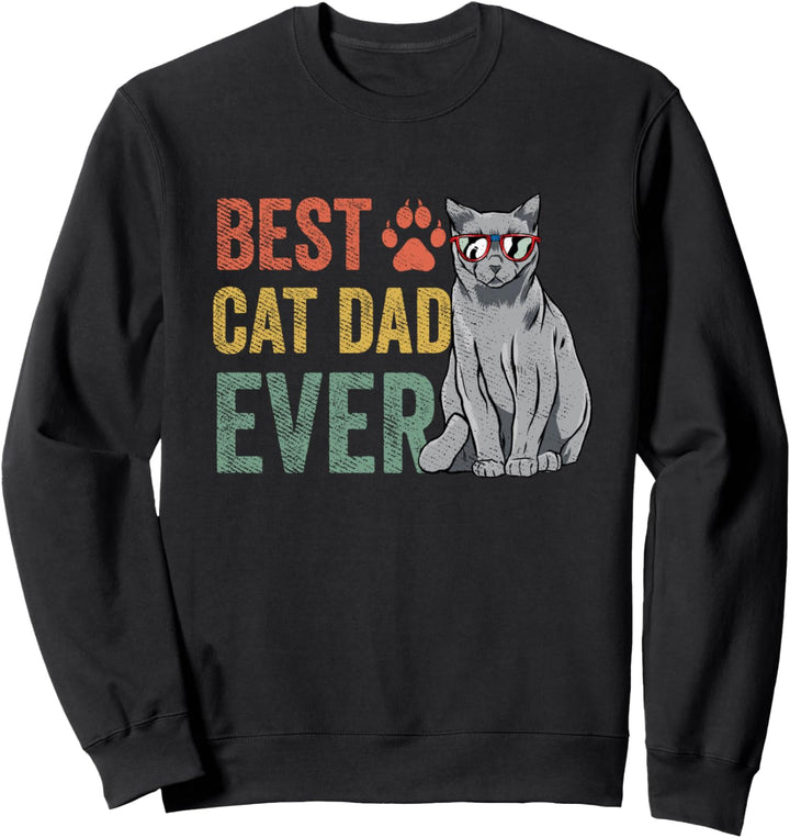Vintage Beste Katze Papa jemals Vatertag Pelz Papa Sweatshirt