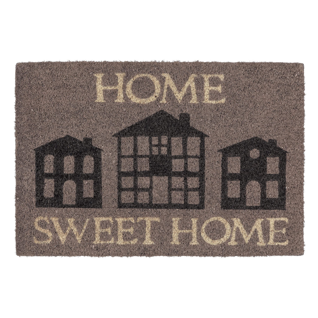 Rutschfeste Kokosmatte - Fussmatte Home Sweet Home grau 40x60cm (Rechteckig) Home Sweet Home Grau 40