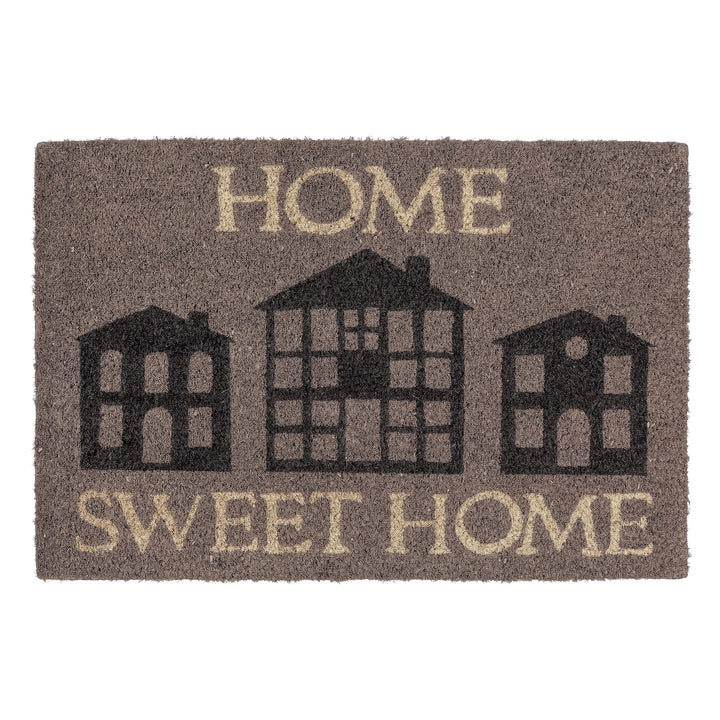 Rutschfeste Kokosmatte - Fussmatte Home Sweet Home grau 40x60cm (Rechteckig) Home Sweet Home Grau 40