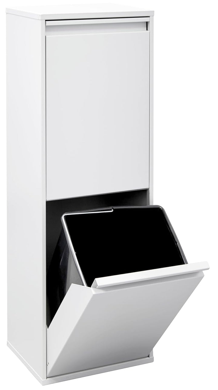 ARREGUI CR201-B Basic Recycling Abfalleimer/Mülleimer aus Stahl, Mülltrennsystem mit 2 entnehmbaren