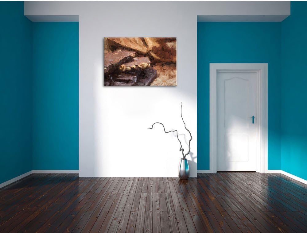 Pixxprint Leckere Schokolade als Leinwandbild/Grösse: 100x70 cm/Wandbild/Kunstdruck/fertig bespannt,