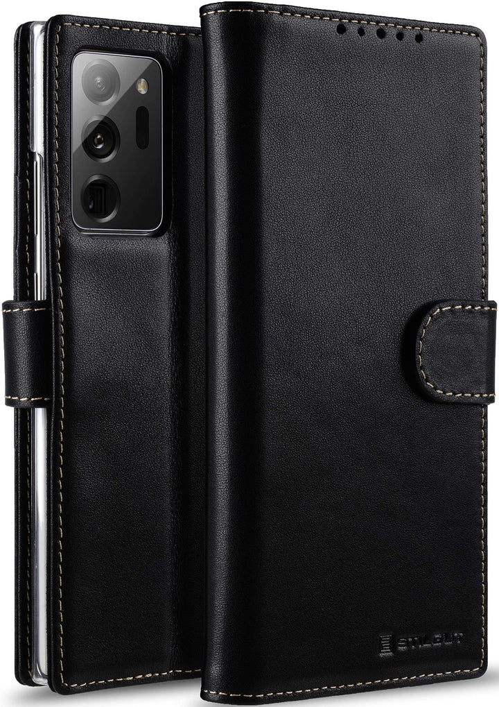 STILGUT Talis kompatibel mit Samsung Galaxy Note 20 Ultra Hülle mit Kartenfach aus Leder, Wallet Cas