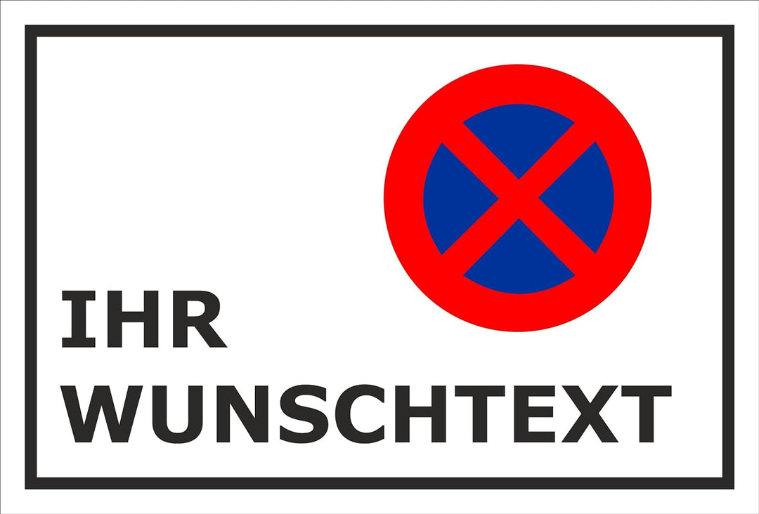 Melis Folienwerkstatt Schild - Parken verboten Wunschtext - 60x40cm | 3mm Aluverbund – S00020-T-A -2