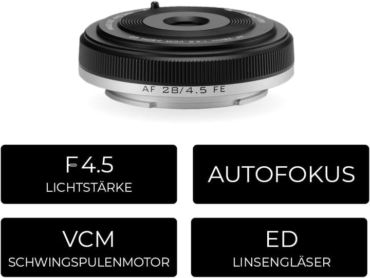 Viltrox AF 28mm F/ 4.5 FE Pancake Lens for Sony E-Mount - Ultra Compact Fixed Focal Length, Versatil