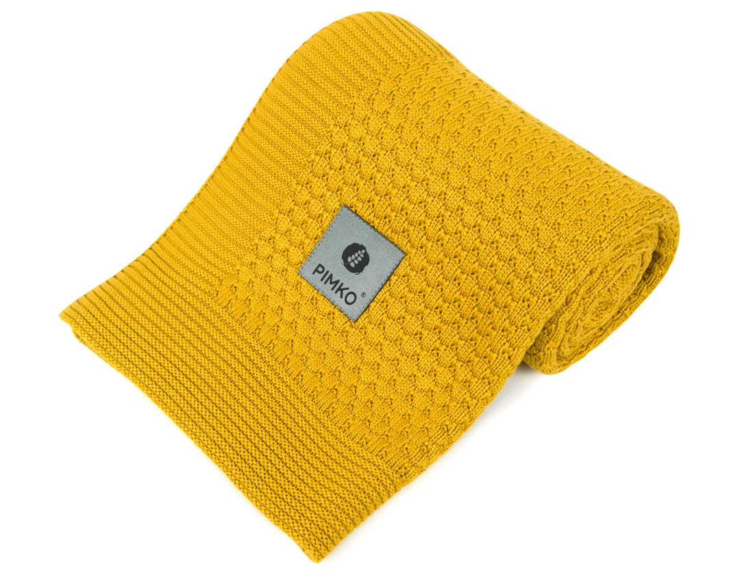 PIMKO 100% Bambusdecke Babydecke Strickdecke Kuscheldecke für Jungen und Mädchen Schmusedecke 80 x 1