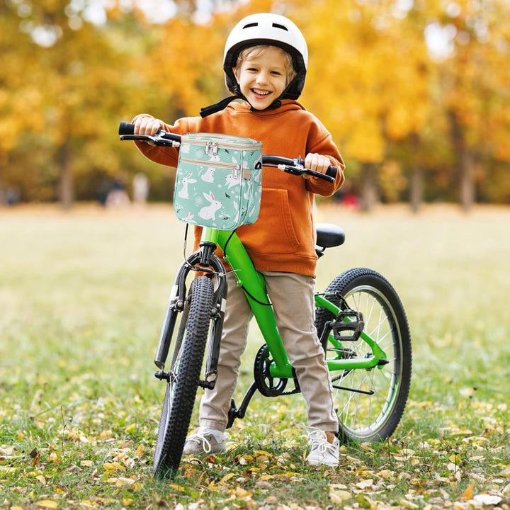 Niedlicher Hasen-Fahrradkorb vorne, Nylon-Lenkertasche für Kinder, für Laufrad, Dreirad, Roller/20,