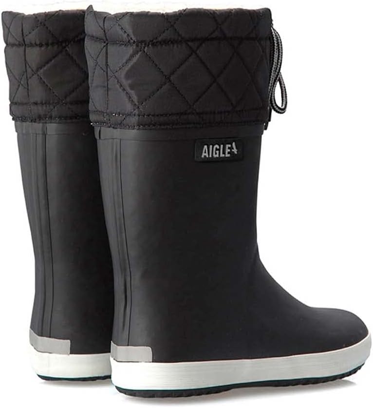 Aigle Unisex Kinder Giboulee 2 Gummistiefel 34 EU Schwarz Weiss, 34 EU Schwarz Weiss