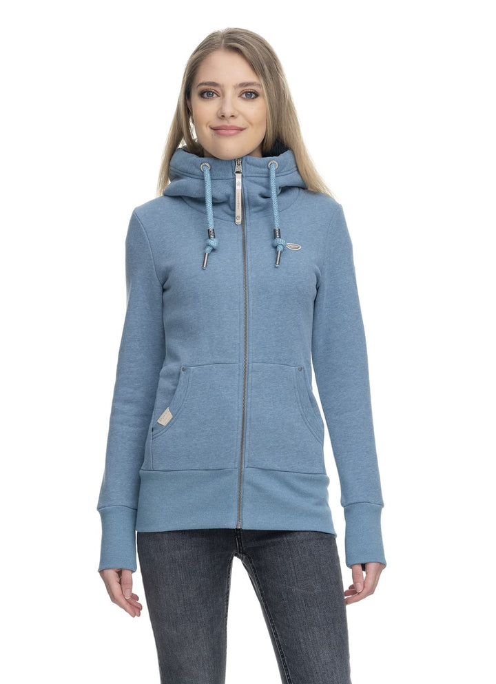 Ragwear NESKA Zip Damen Frauen Kapuzenjacke,Zip Hoodie,Kapuzenpullover,Sweatjacke L Aqua, L Aqua