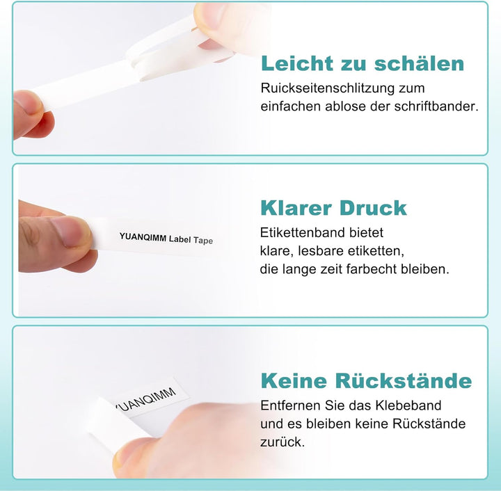 6x 45013 Kompatibel für Dymo D1 Etikettenband 12mm x 7m a45013 S0720530 | Schwarz auf Weiss D1 45013