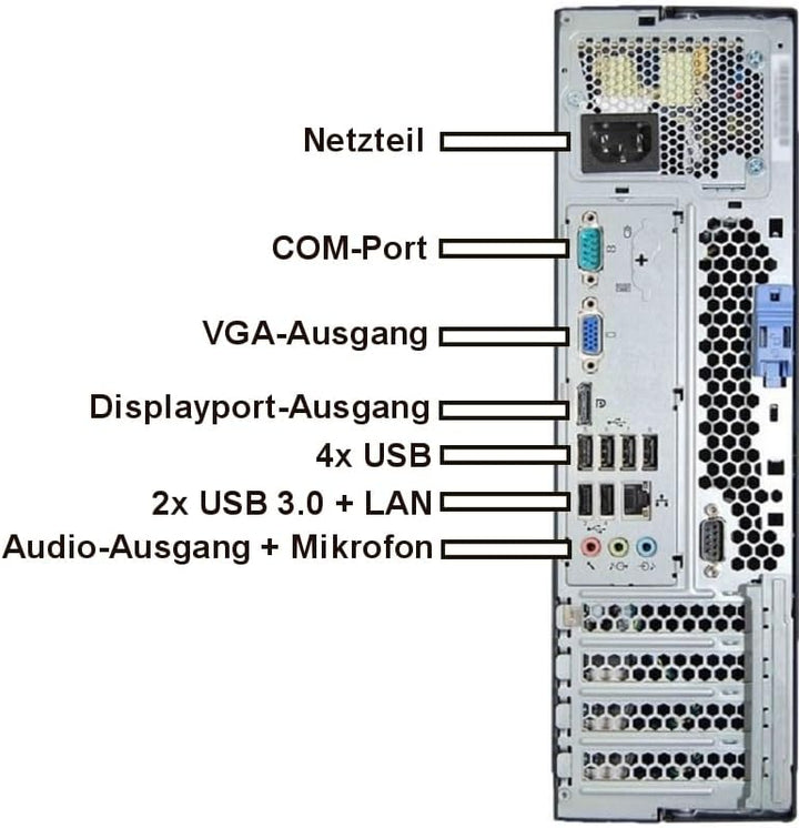 Lenovo - Schneller PC mit Intel Core i5 4430 - Desktop Computer + Silent Rechner für Büro & Home Off