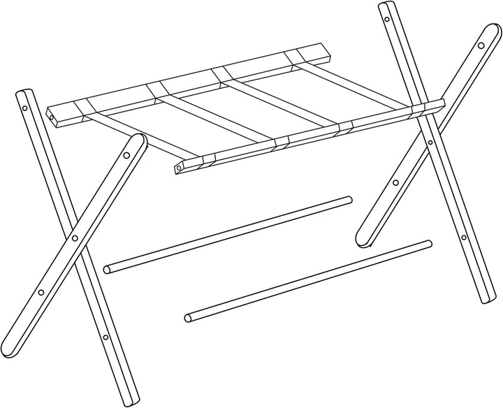 Relaxdays Kofferständer Holz, 2er Set, klappbare Gepäckablage, HxBxT: 54 x 66 x 48 cm, Kofferaufbewa