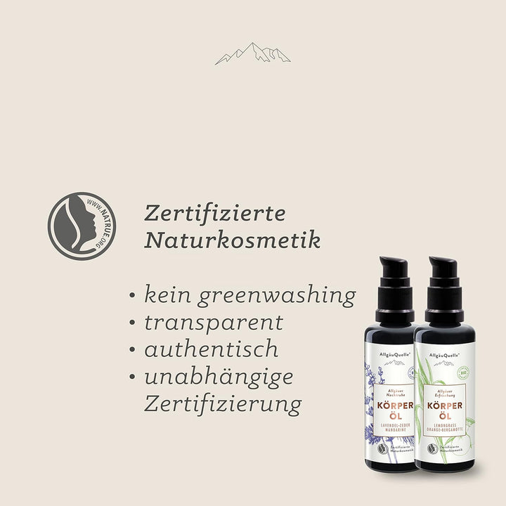 AllgäuQuelle – mini BIO Körperöl Set STREICHEL EINHEITEN | kleines Geschenkset Naturkosmetik | 2 x 5