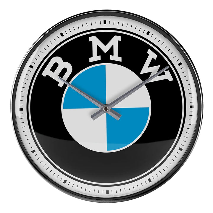 Nostalgic-Art Retro Wanduhr, Ø 31 cm, BMW – Logo – Geschenk-Idee für BMW Accessoires Fans, Grosse Kü