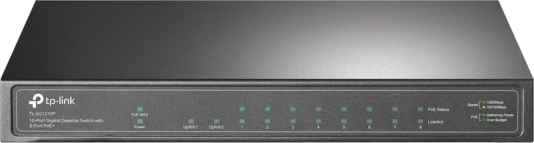 TP-Link TL-SG1210P 10 Port Gigabit PoE LAN Switch (8 Gigabit PoE+ Ports, 1 Gigabit SFP Port, 63 W, I