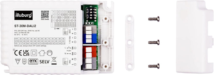 illuburg LED Trafo Dimmbar Dali Push 1-10V 300mA - 900mA Konstantstrom 30W Flickerfree LED Netzteil