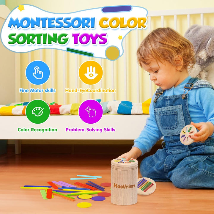Montessori Spielzeug ab 1 Jahr, 3-in-1 Montessori Spielzeug ab 1 2 3 Jahre, Holz Montessori Spielzeu