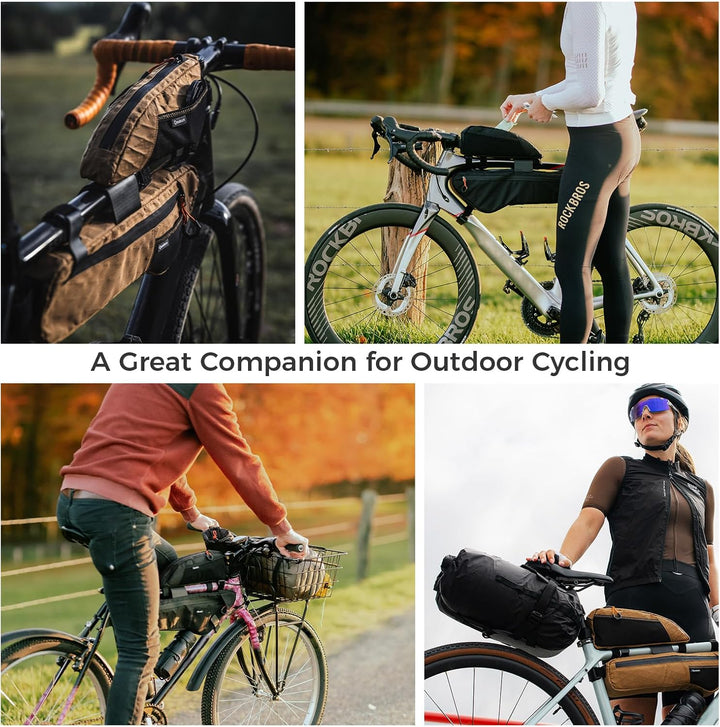 Fahrrad Oberrohrtasche, Rahmen Oberrohrtasche Fahrradrahmentasche Dreieckstasche mit Aussentasche, l
