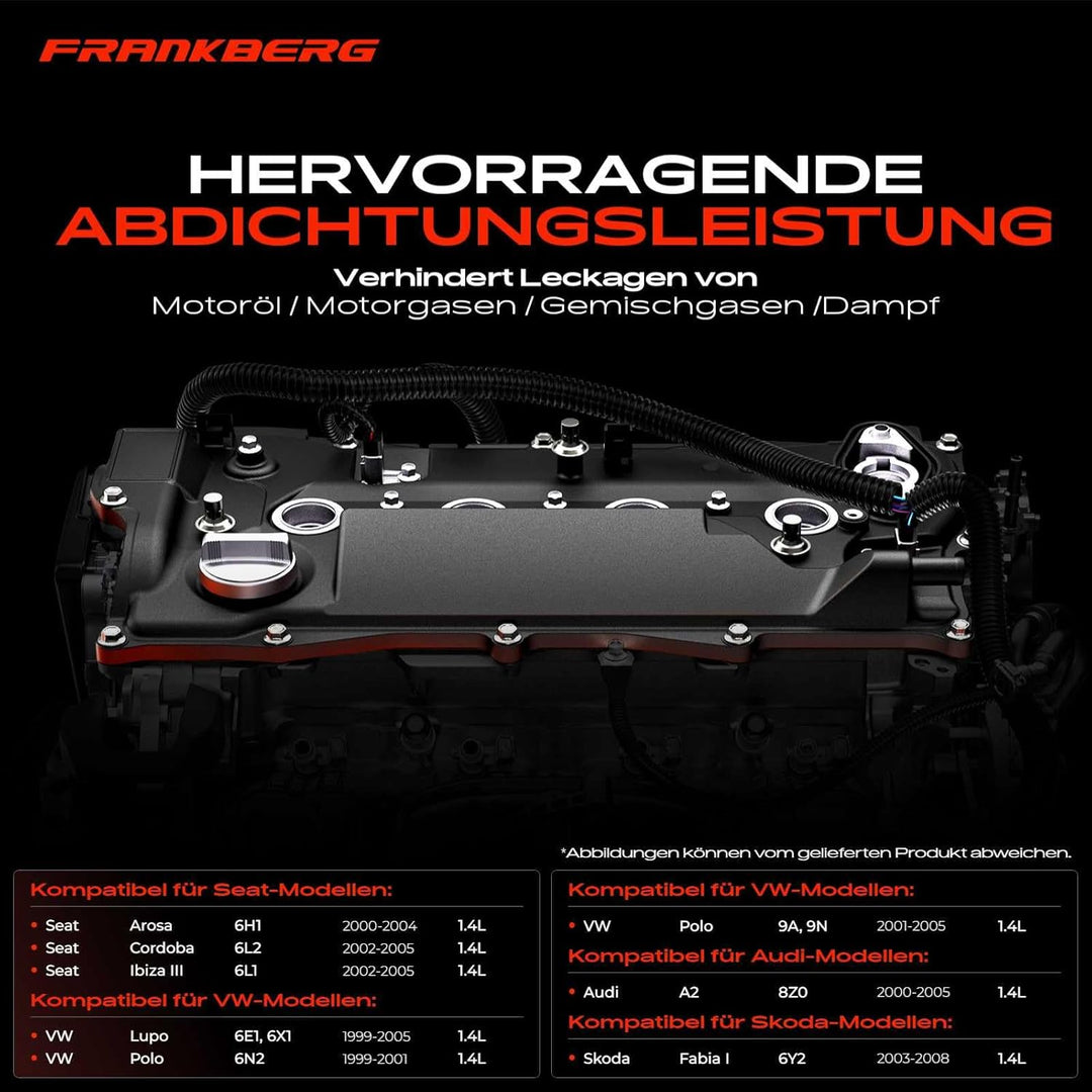 Frankberg Zylinderkopfhaube Diesel Kompatibel mit A2 2000-2005 Cordoba 2002-2005 Ibiza III 2002-2005