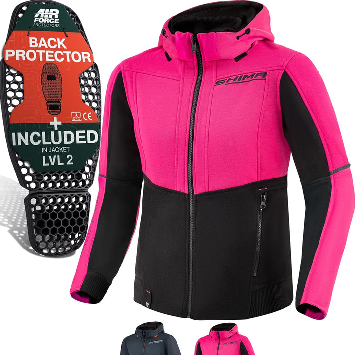 SHIMA DAYBREAKER Motorradhoodie Herren und Damen - Motorrad Kaputze Hoodie mit Protektoren Jacke Kap