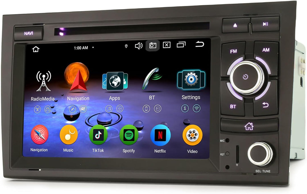 7 Zoll Android 14 8-Kern 4GB+64GB Autoradio für Audi A4 S4 RS4 8E 8F B9 B7 RNS-E Seat Exeo mit Bluet