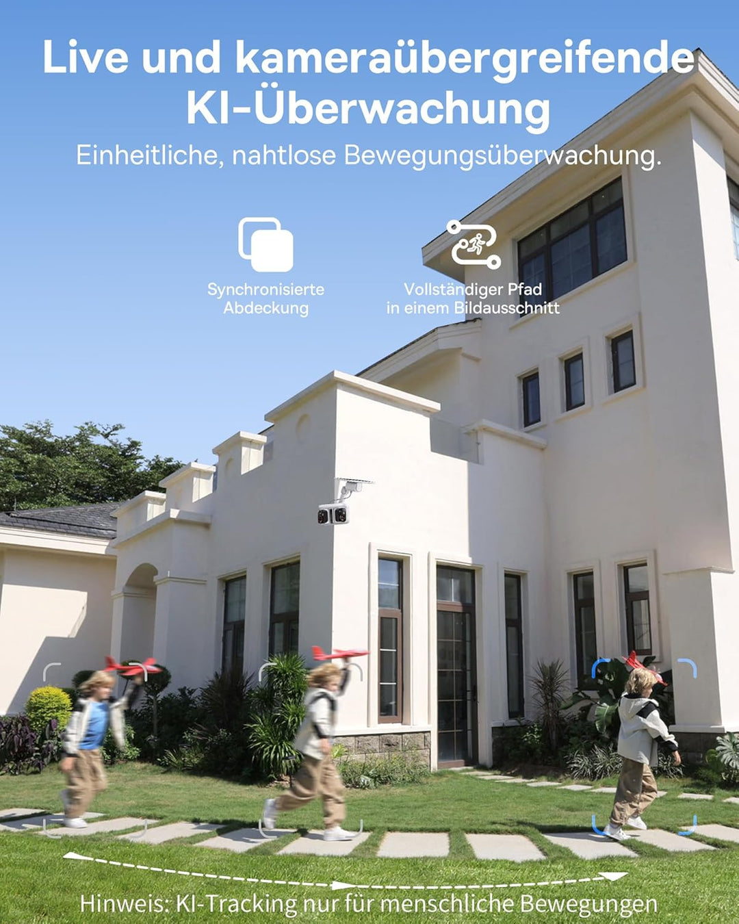 Baseus Security X1 Pro Überwachungskamera Aussen - ERSTE KI-Dual-Tracking Kamera, 300°-Überwachung,