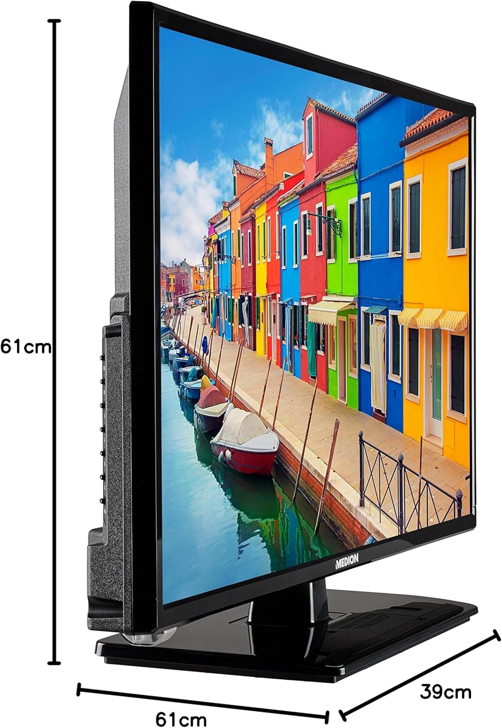 MEDION E12412 59,9 cm (23,6 Zoll) Full HD Fernseher (Triple Tuner, DVB-T2 HD, Mediaplayer, 12V KFZ C