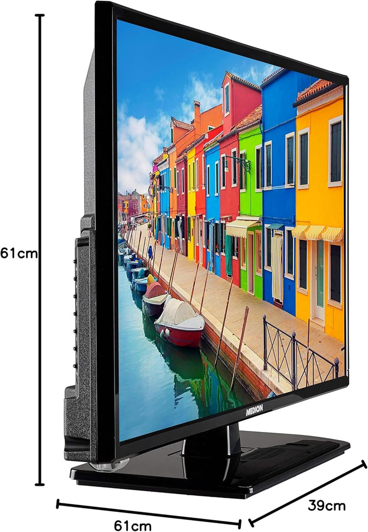MEDION E12412 59,9 cm (23,6 Zoll) Full HD Fernseher (Triple Tuner, DVB-T2 HD, Mediaplayer, 12V KFZ C