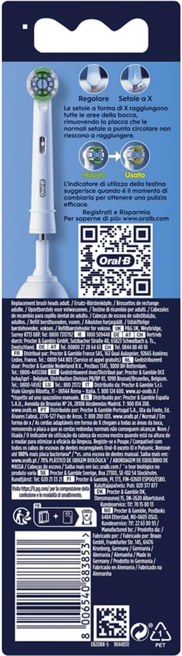 Oral-B Precision Clean elektrische Zahnbürstenköpfe, Packung mit 5 Ersatzbürsten, 3 Arten von Borste
