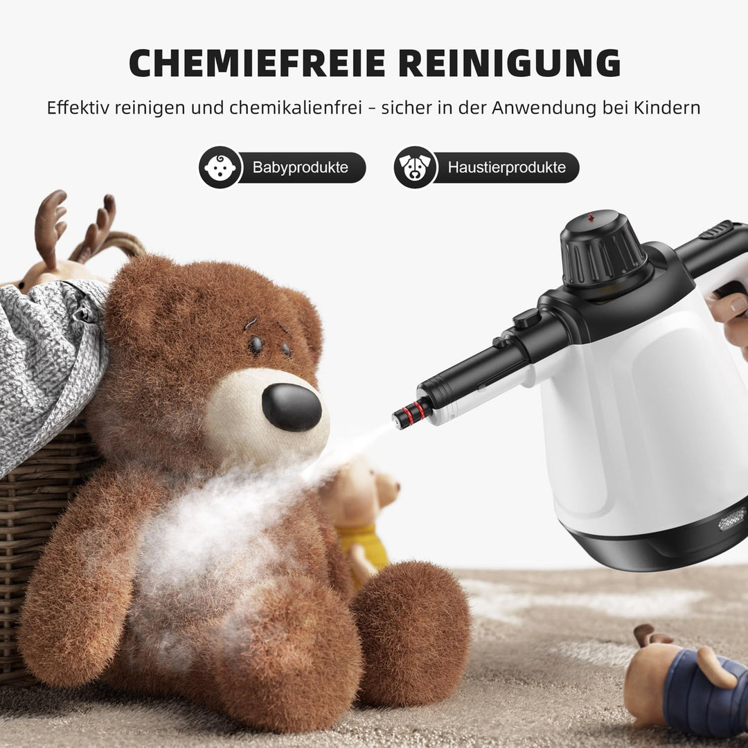 Dampfreiniger, 1200W Hochdruck-Dampfreiniger Handgerät für alles Weiss, Weiss
